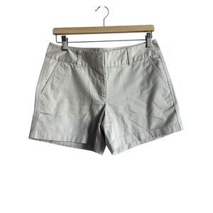 Vineyard Vines Khaki Chino Stretch Shorts Pink Whale Logo Women's Size 6